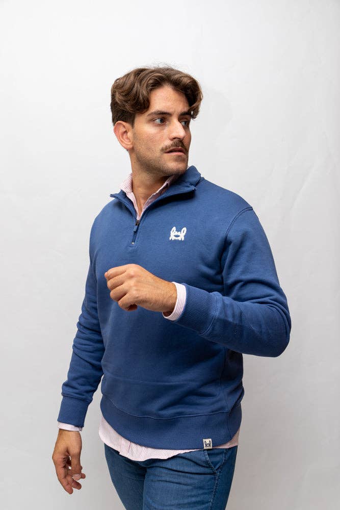 Blue Half Zip Sweatshirt