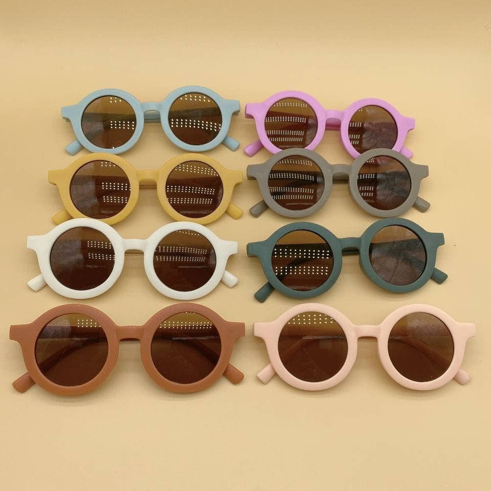 Vintage Kids Sunglasses, UV Protected Eyewear Round