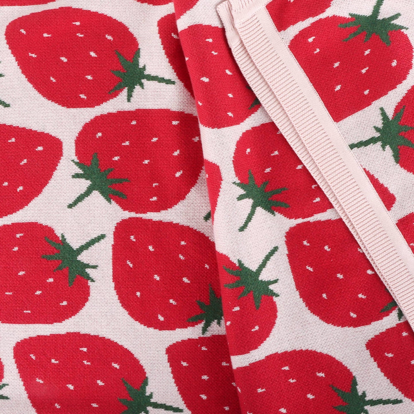 Strawberry Fields -Organic Cotton Jacquard Knit Baby Blanket
