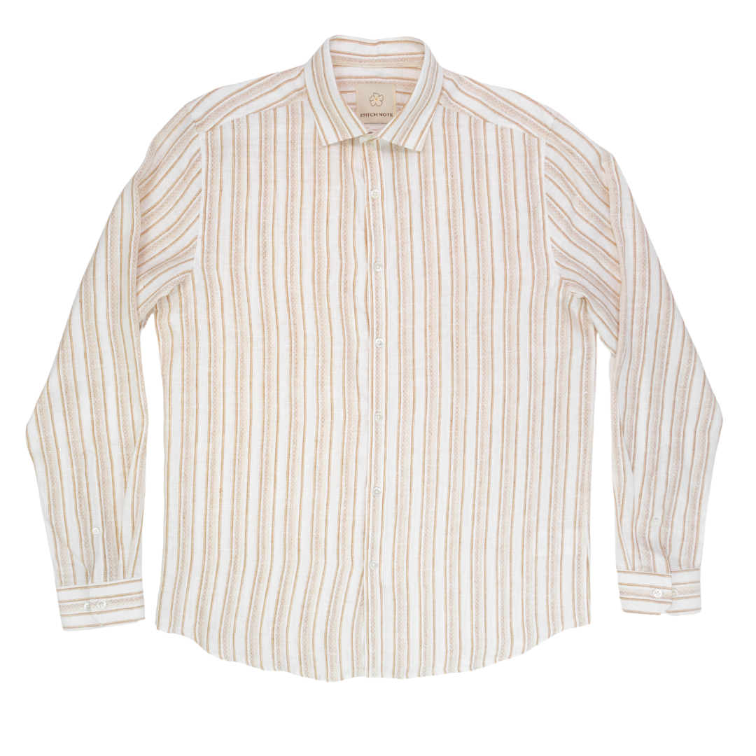 Stripe Long Sleeve Linen Shirt