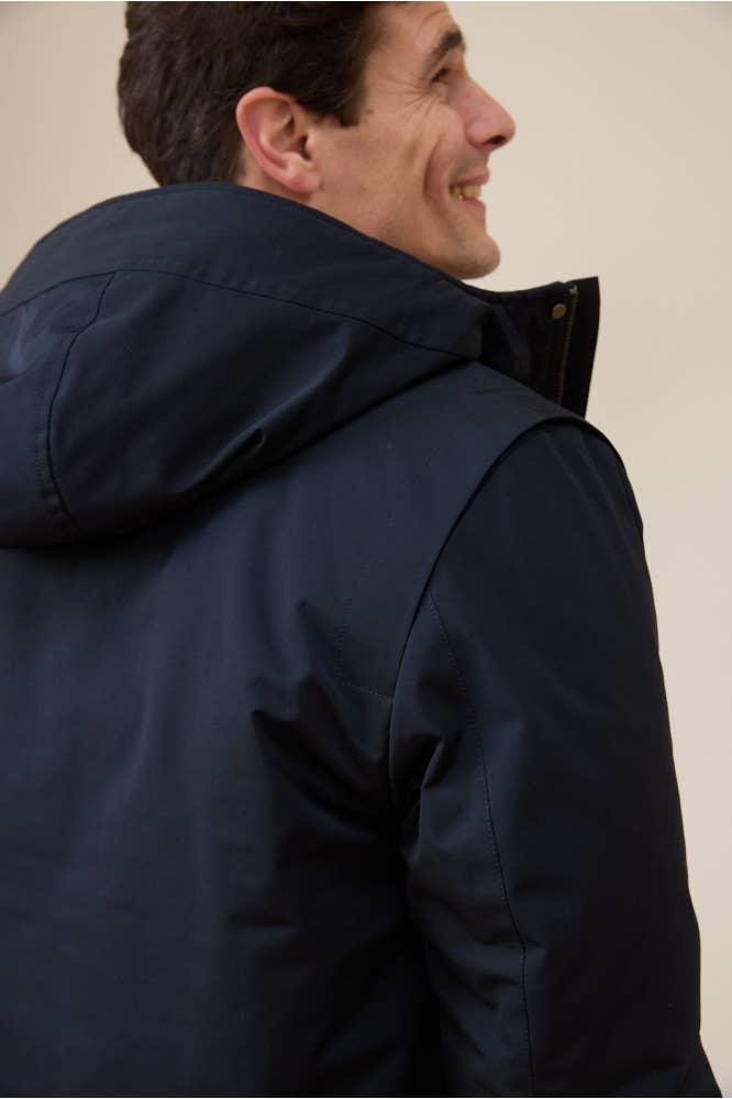 Navy Cosy Short Parka