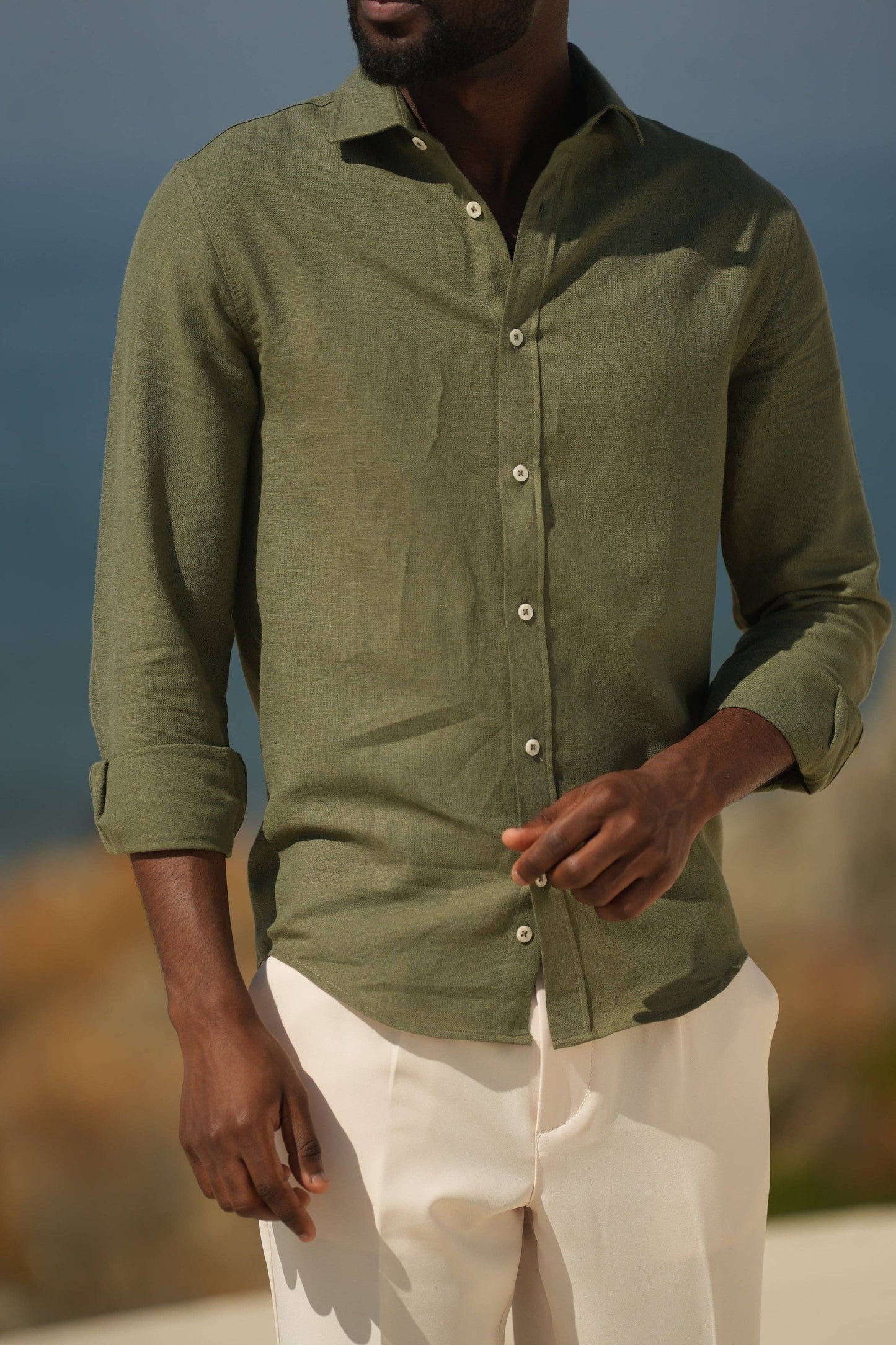 KHAKI LINEN SHIRT