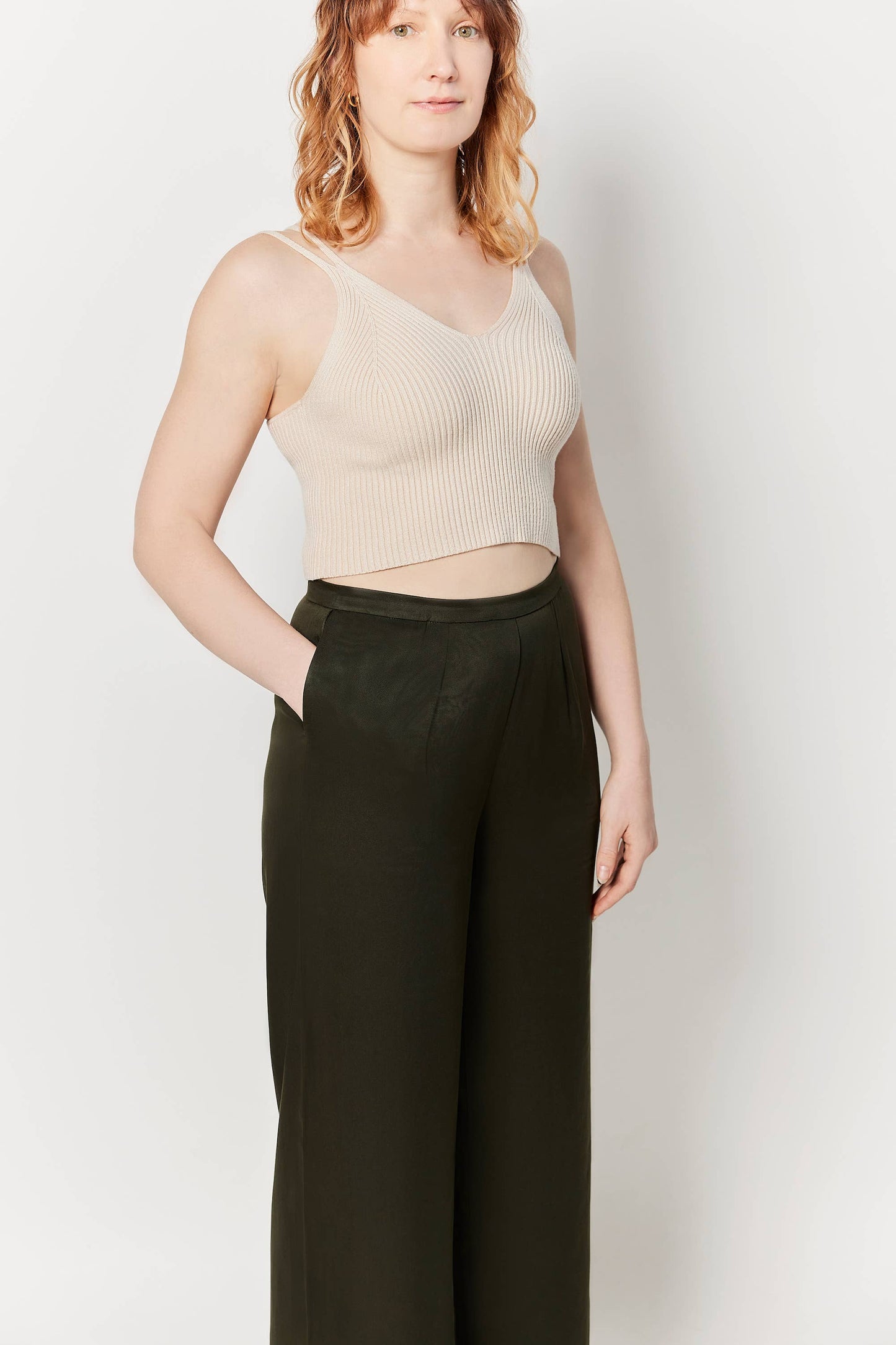 The Wide Leg Pant - Deep Olive