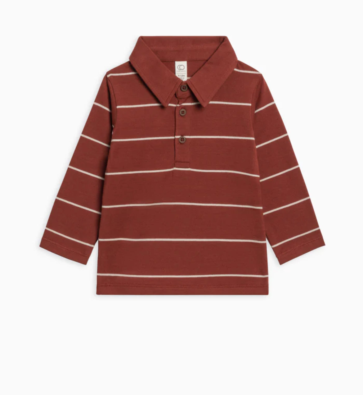 Doyle Long Sleeve Collared Top - Hunter Stripe / Garnet