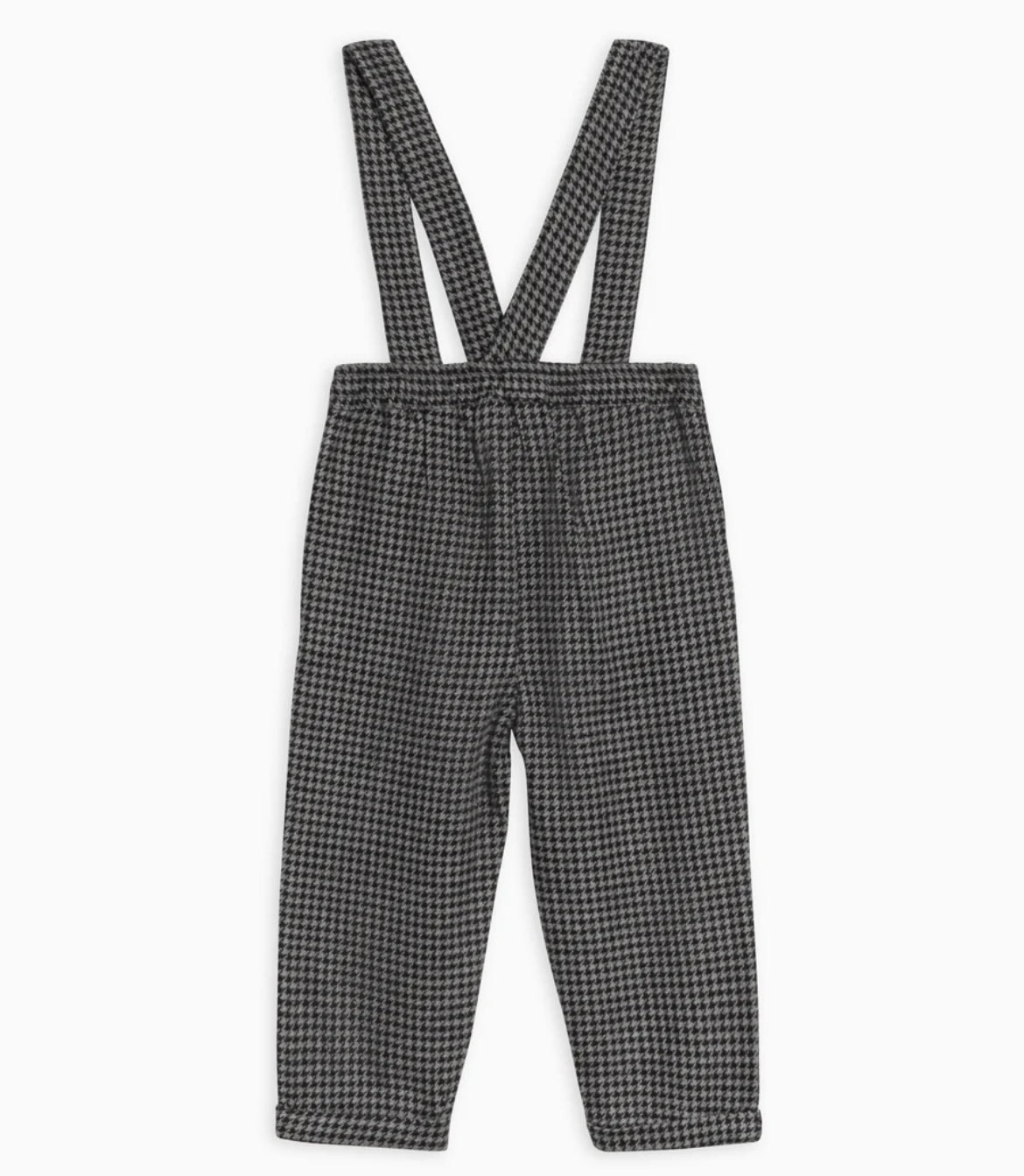 Hank Flannel Pant With Suspenders - Houndstooth