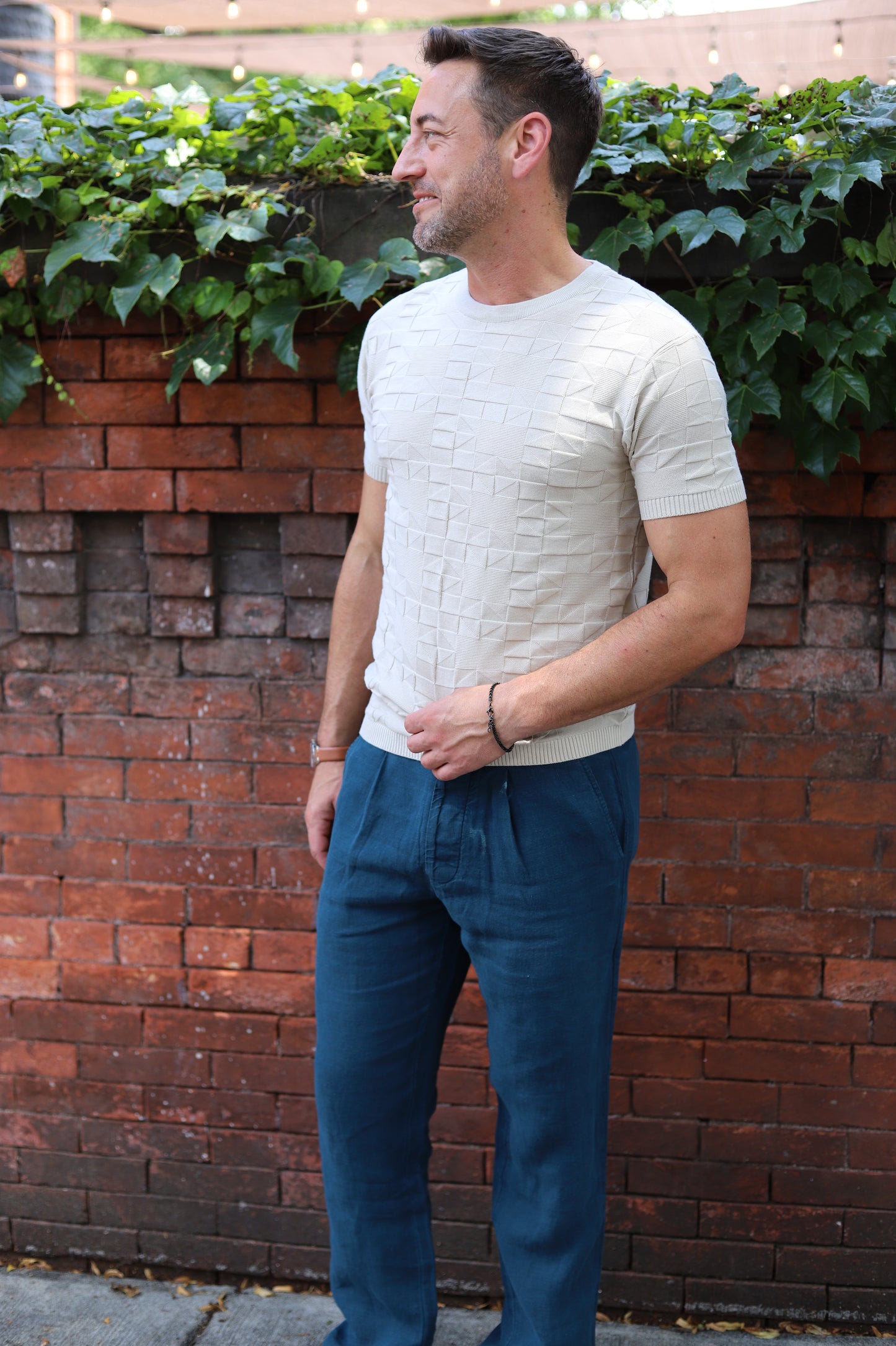 Textured Crew Tan Knit