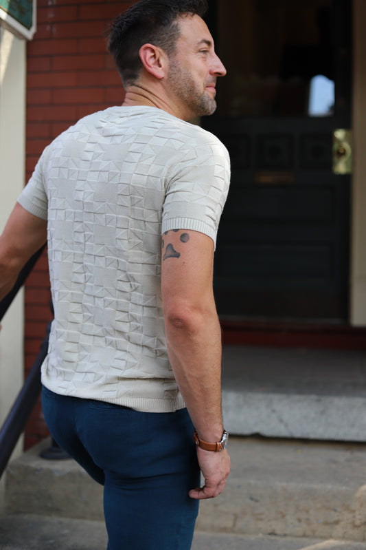 Textured Crew Tan Knit