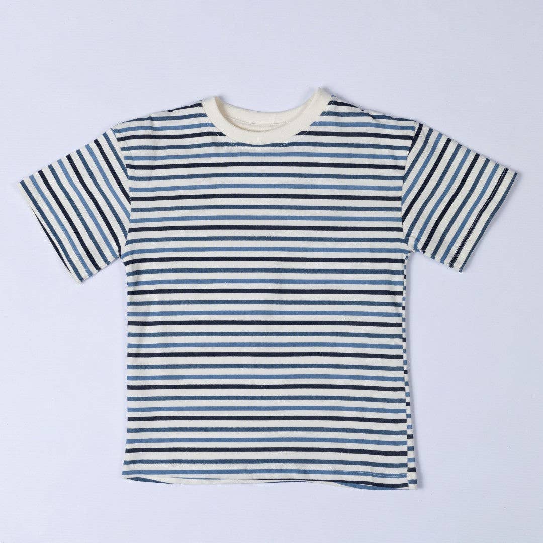 Kids Navy Blue Striped T-shirt