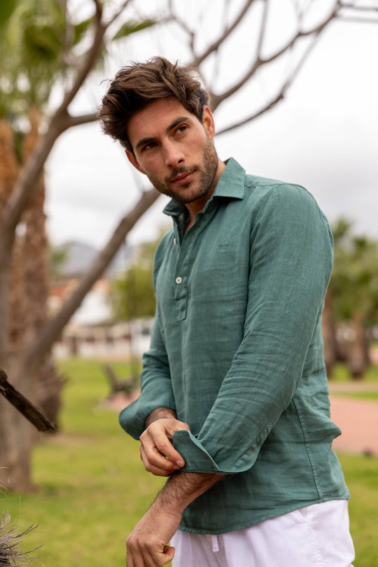 Green Linen T-Shirt