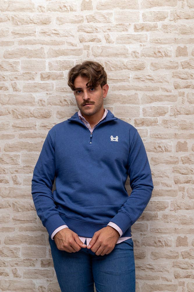 Blue Half Zip Sweatshirt
