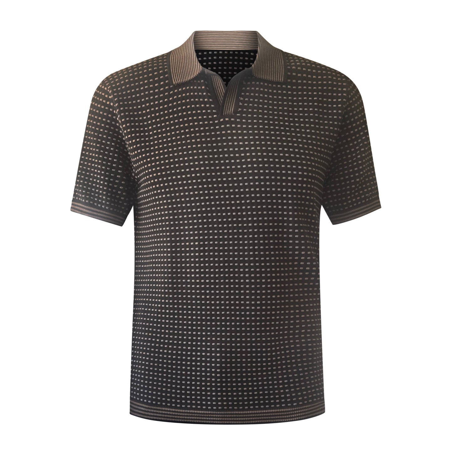 Olive Cotton Johnny Collar Polo