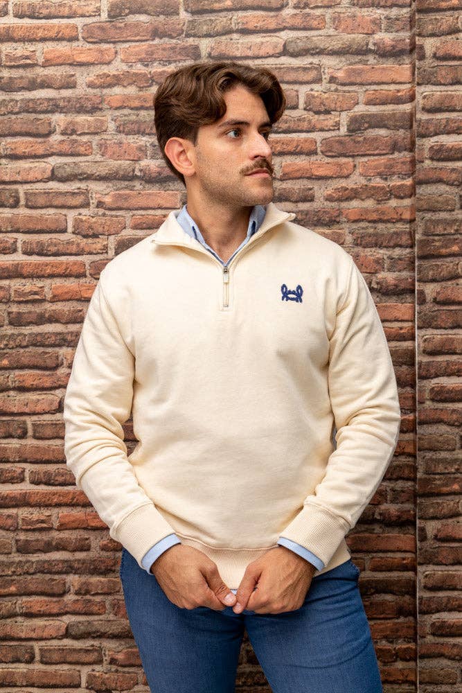 Cream Half Zip Sweatshirt