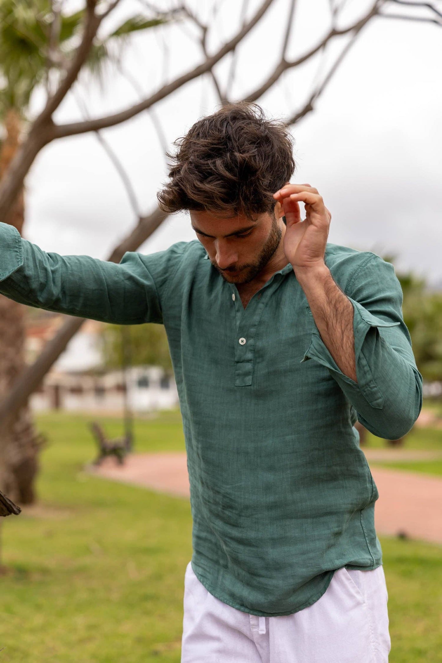 Green Linen T-Shirt