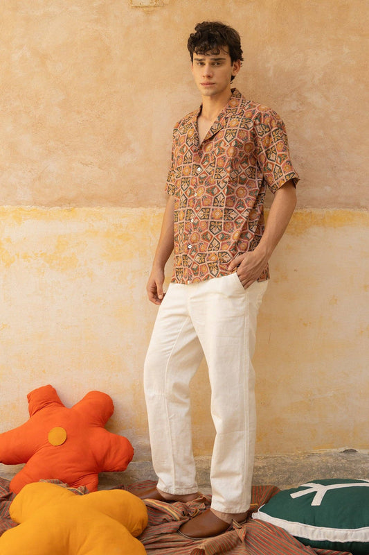 Foliage Handblock Printed Cotton Shirt