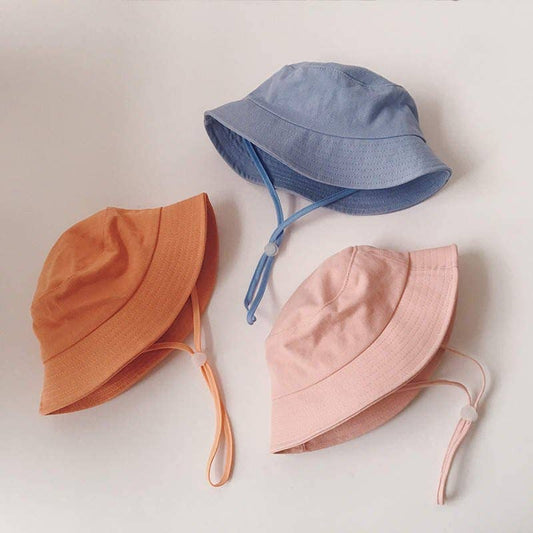 Linen Bucket Hat for Toddlers, Breathable Fisherman Sun Hat