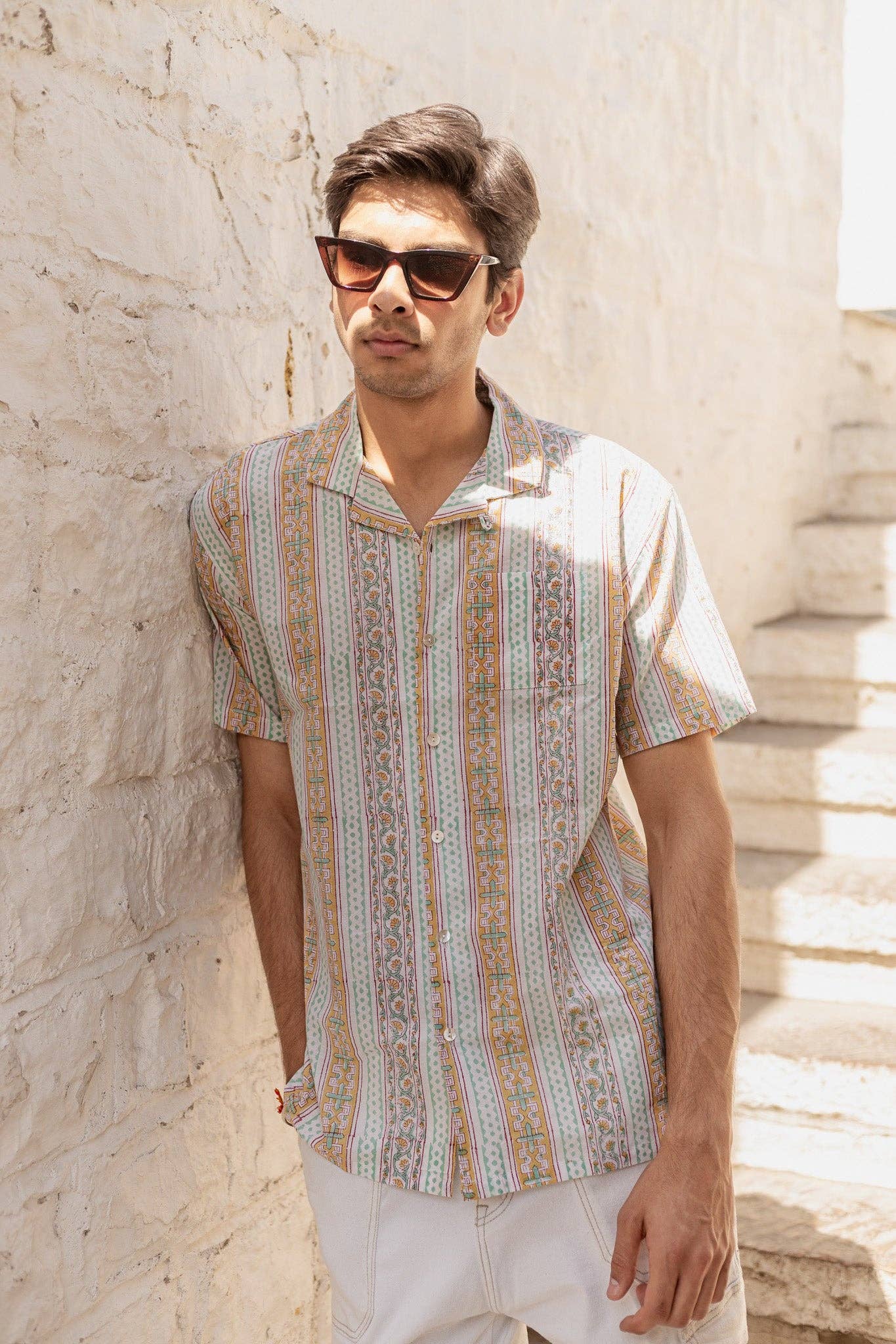 Jasmine Handblock Printed Cotton Shirt