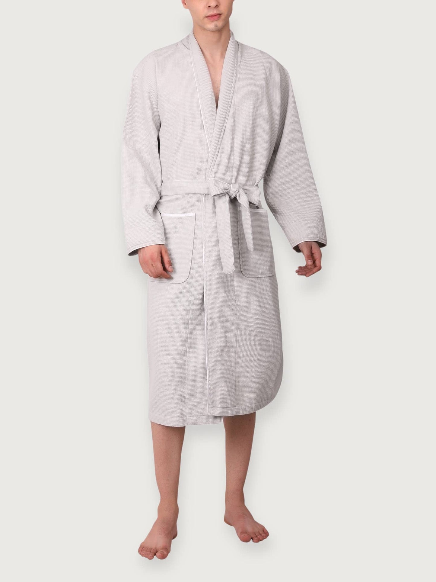 Men's Organic Waffle Weave Spa & Bath Robe (2 Colors)