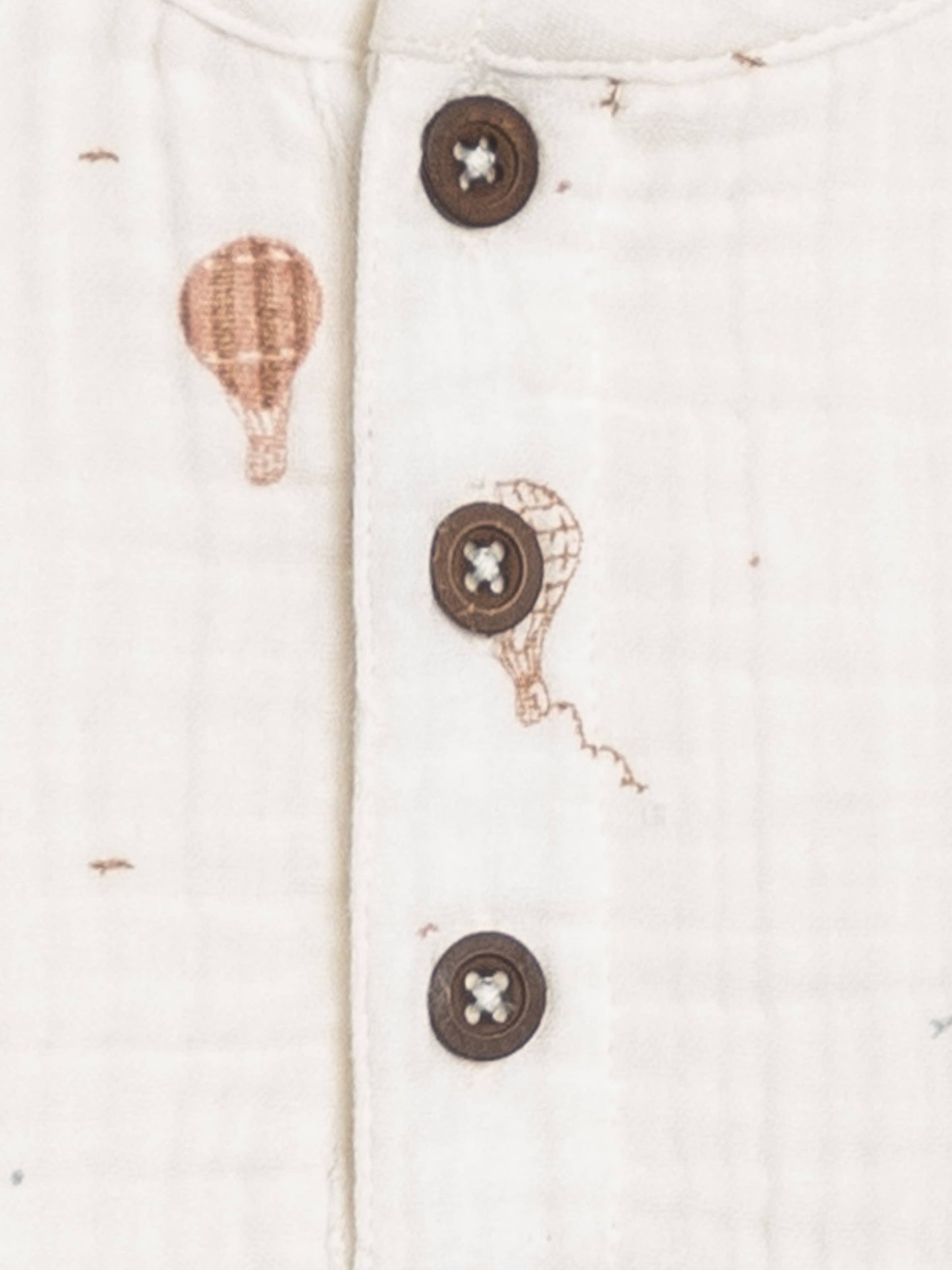 Organic Baby and Kids Dean Muslin Henley - Hot Air Balloon