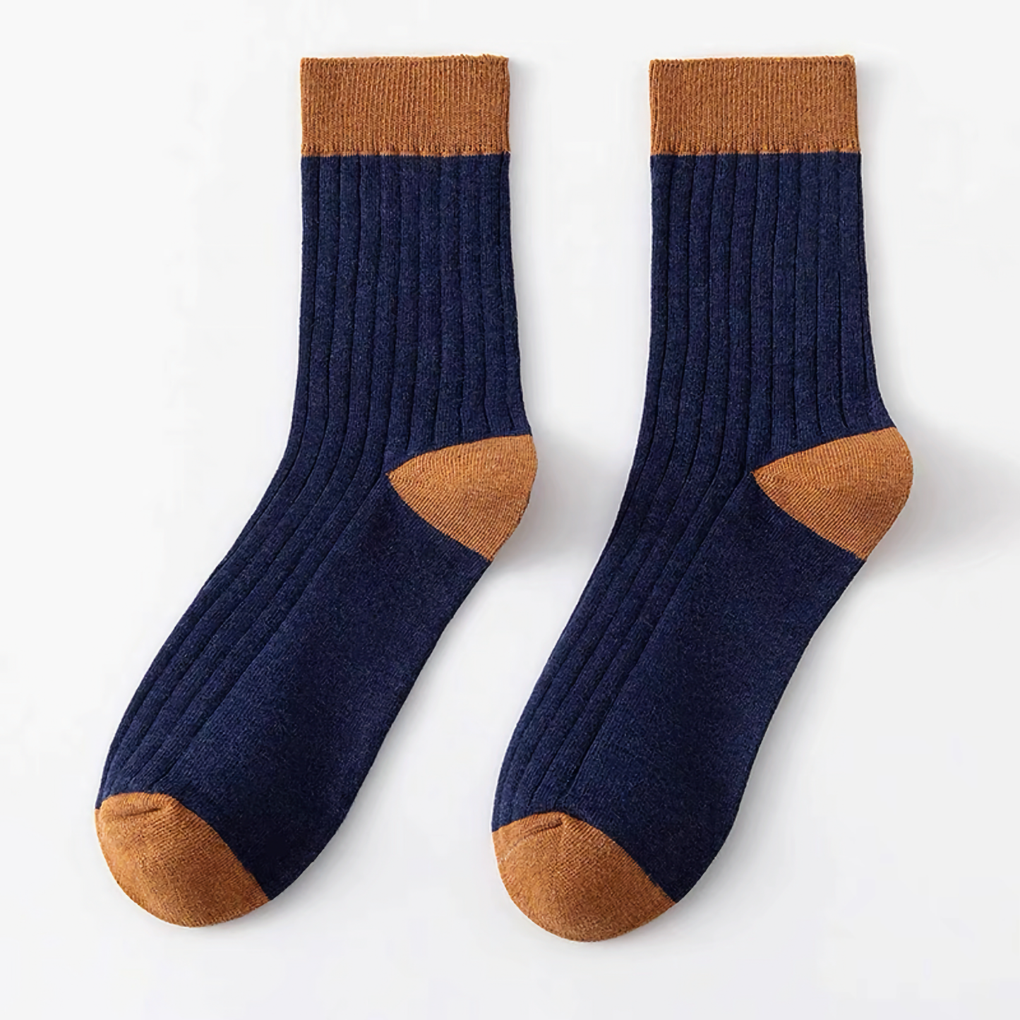 Men's Color Block Rib Socks - Men's Pure Cotton Socks The Upcycled Sock