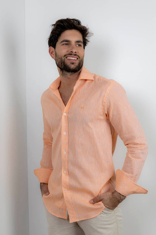 Orange Linen Shirt | Ibiza