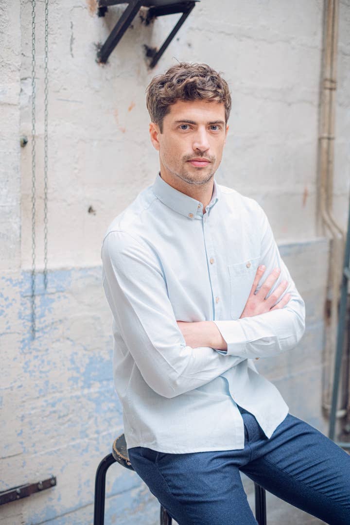 Amalfi powder blue shirt