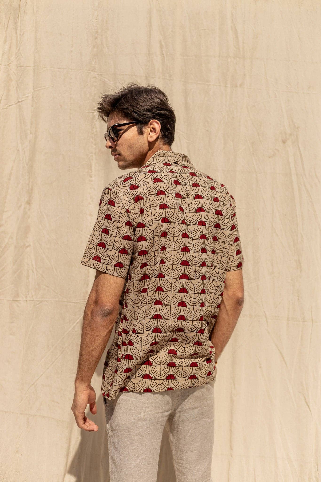 Morning Glory Handblock Printed Cotton Shirt