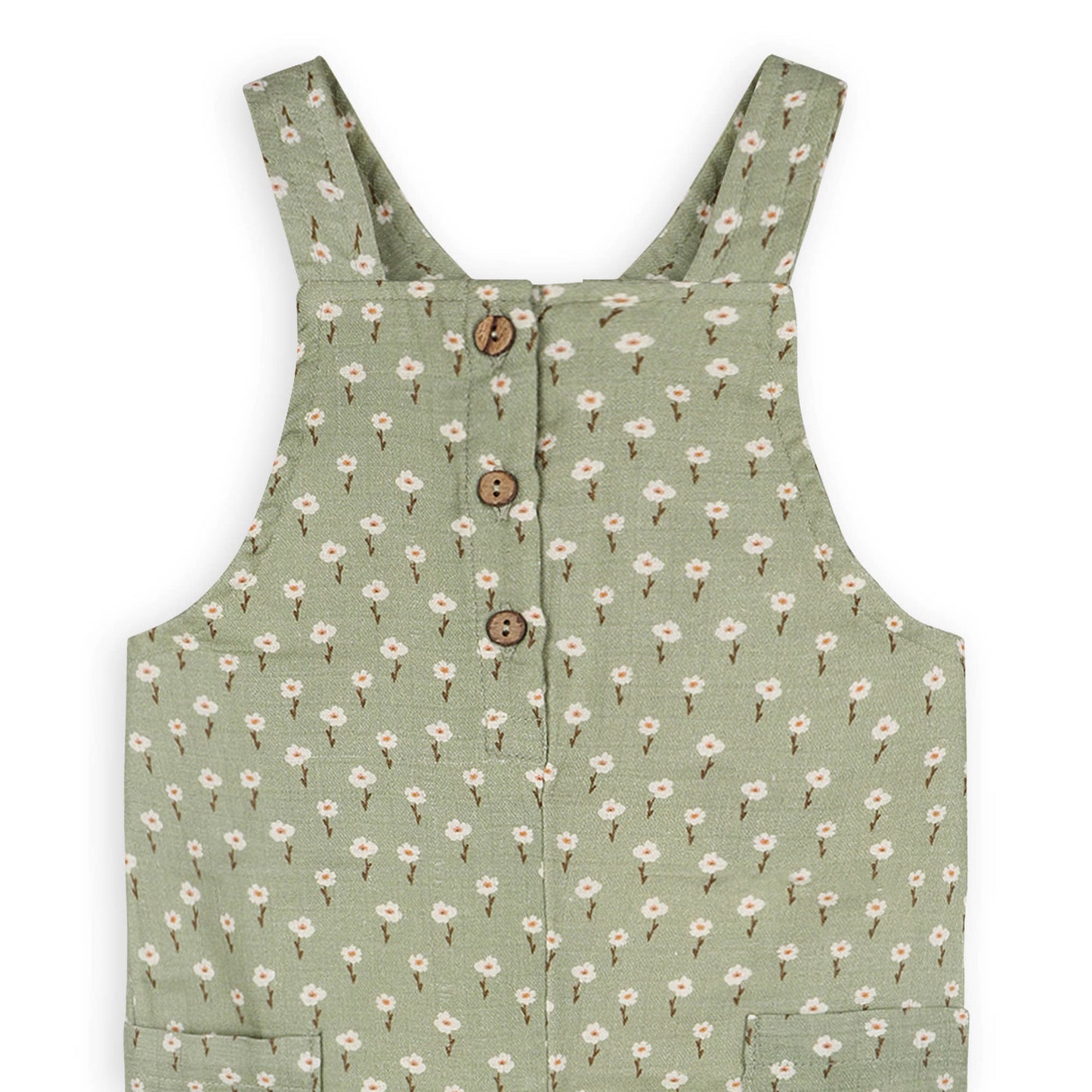 Sage Floral Baby Dungaree + Bodysuit (Organic Muslin)