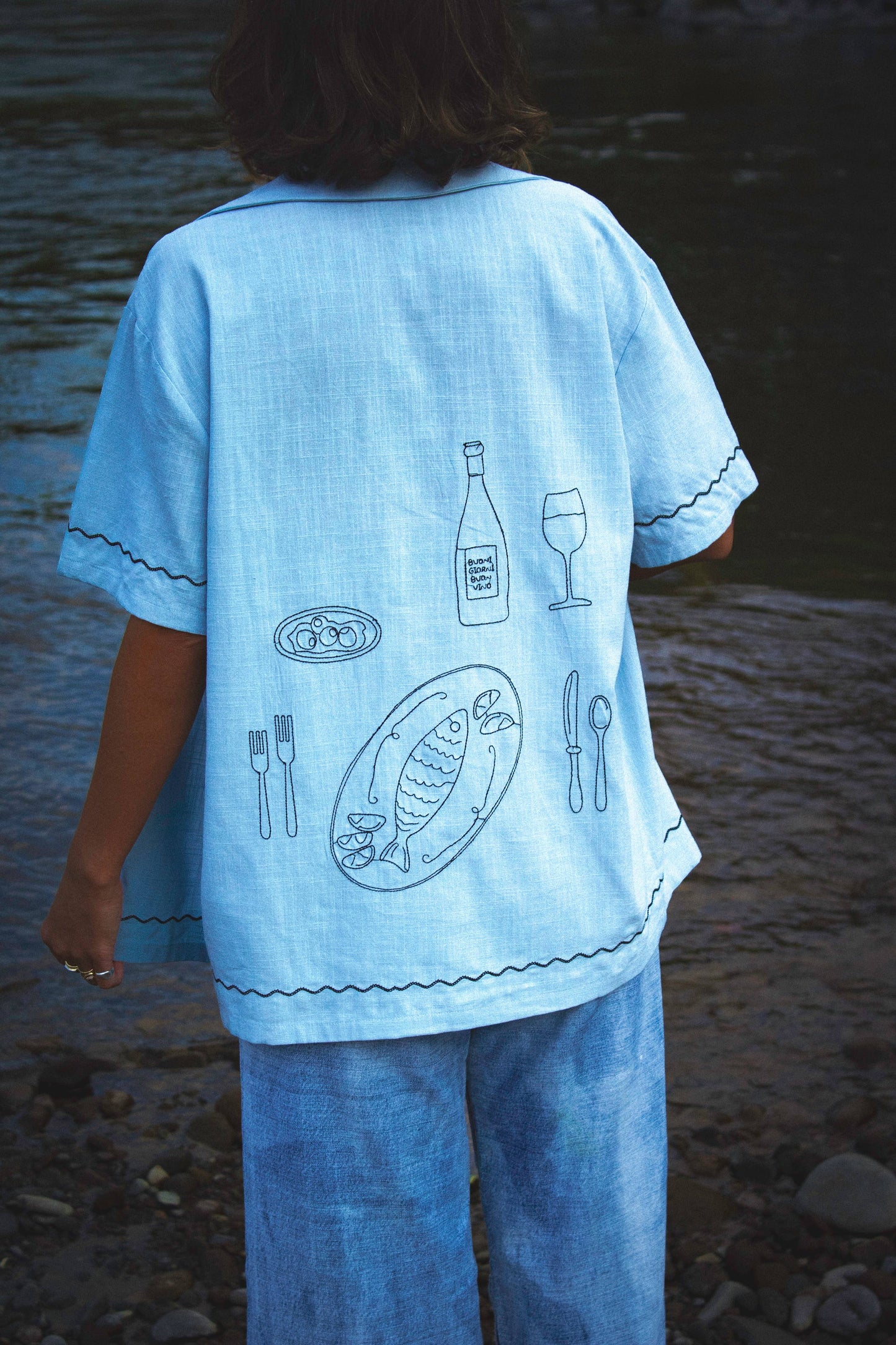 Dinner In Capri Camp Shirt