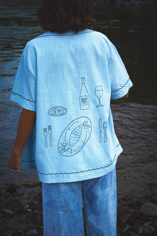 Dinner In Capri Camp Shirt