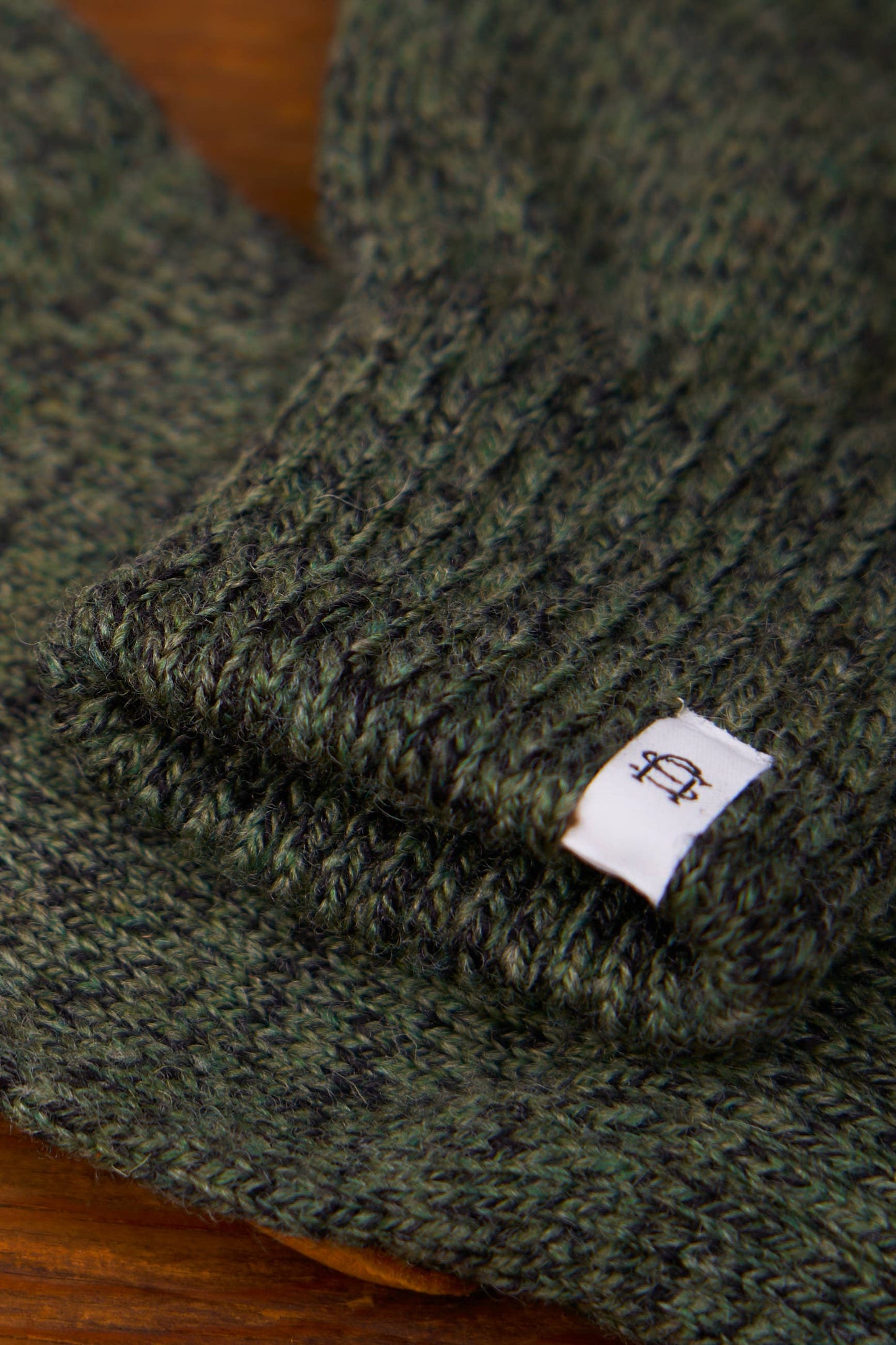 Dark Melange Ragg Wool Full Glove With Or Without Deer