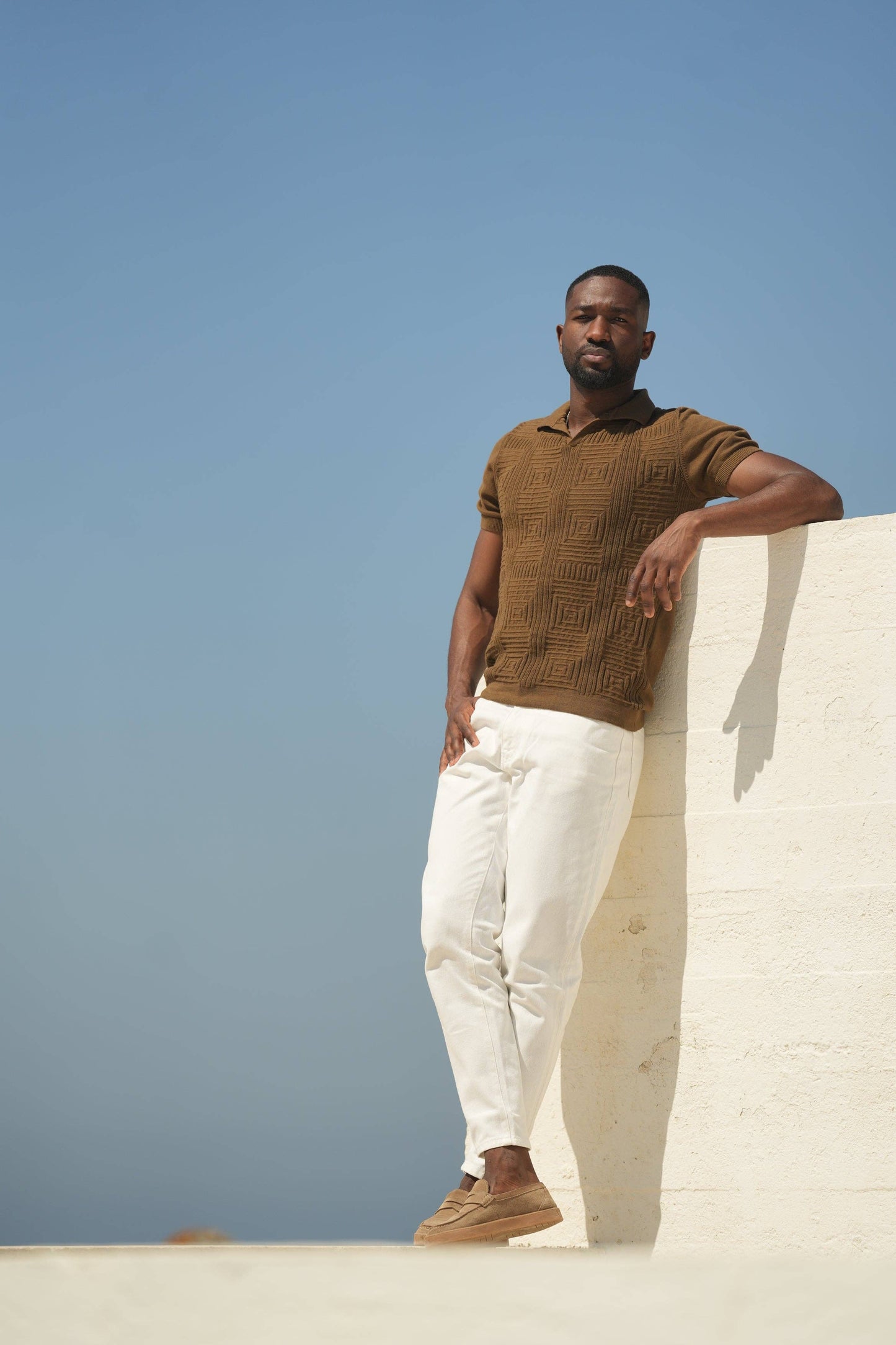 BROWN MOSAIC POLO