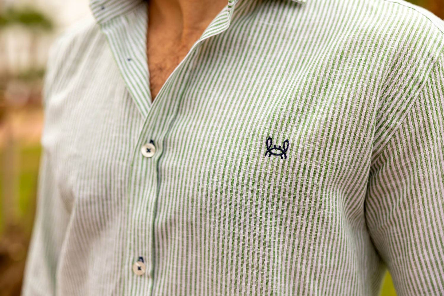 Gijón Green Linen Shirt