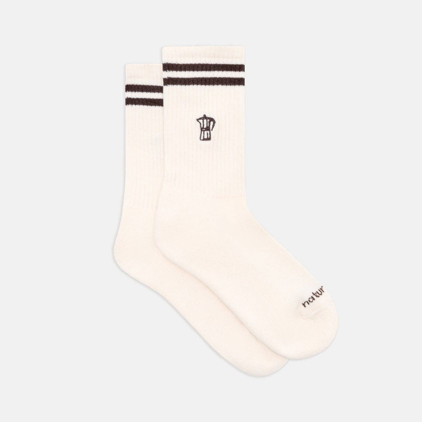 2-Pack Coffee - Organic crew socks with embroidery
