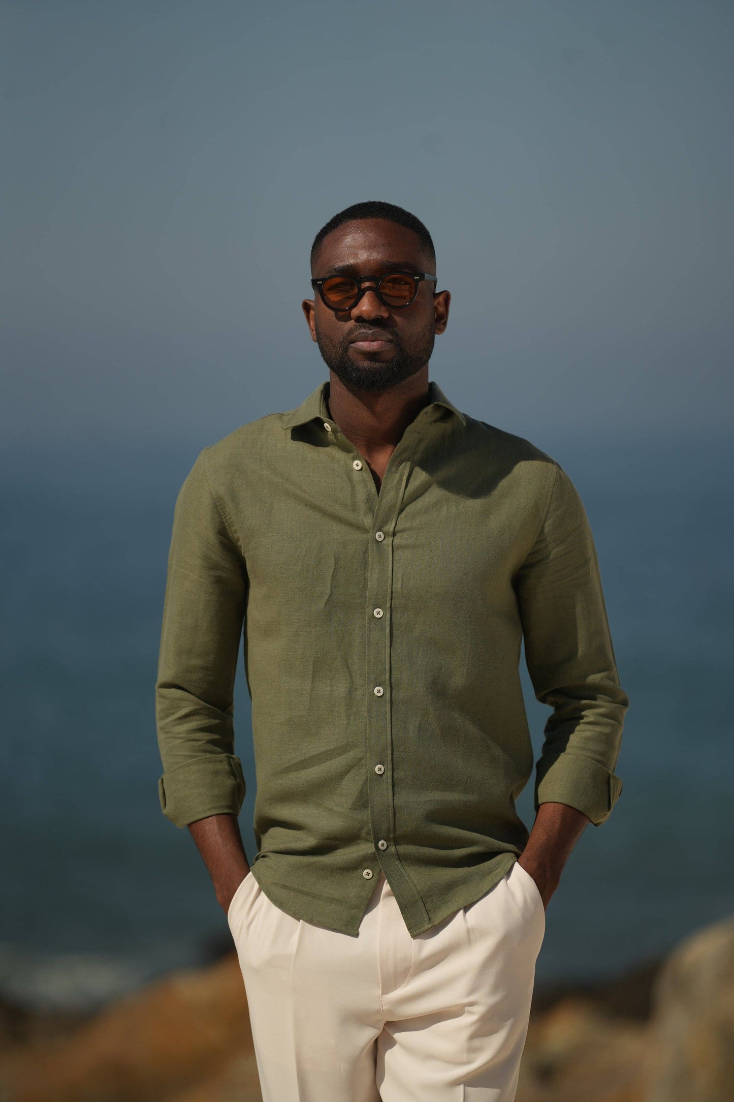 KHAKI LINEN SHIRT