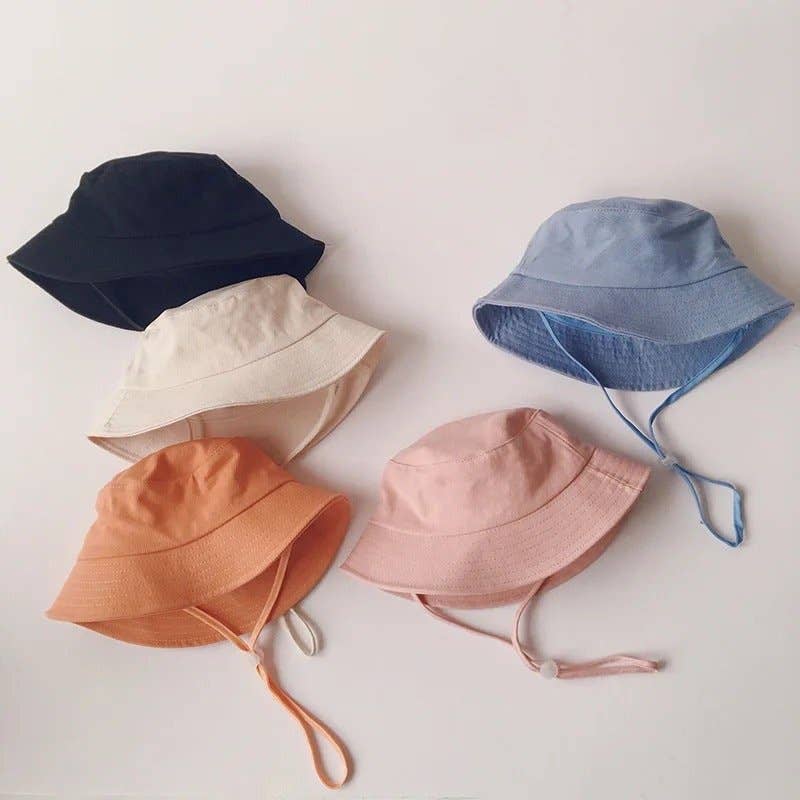 Linen Bucket Hat for Toddlers, Breathable Fisherman Sun Hat