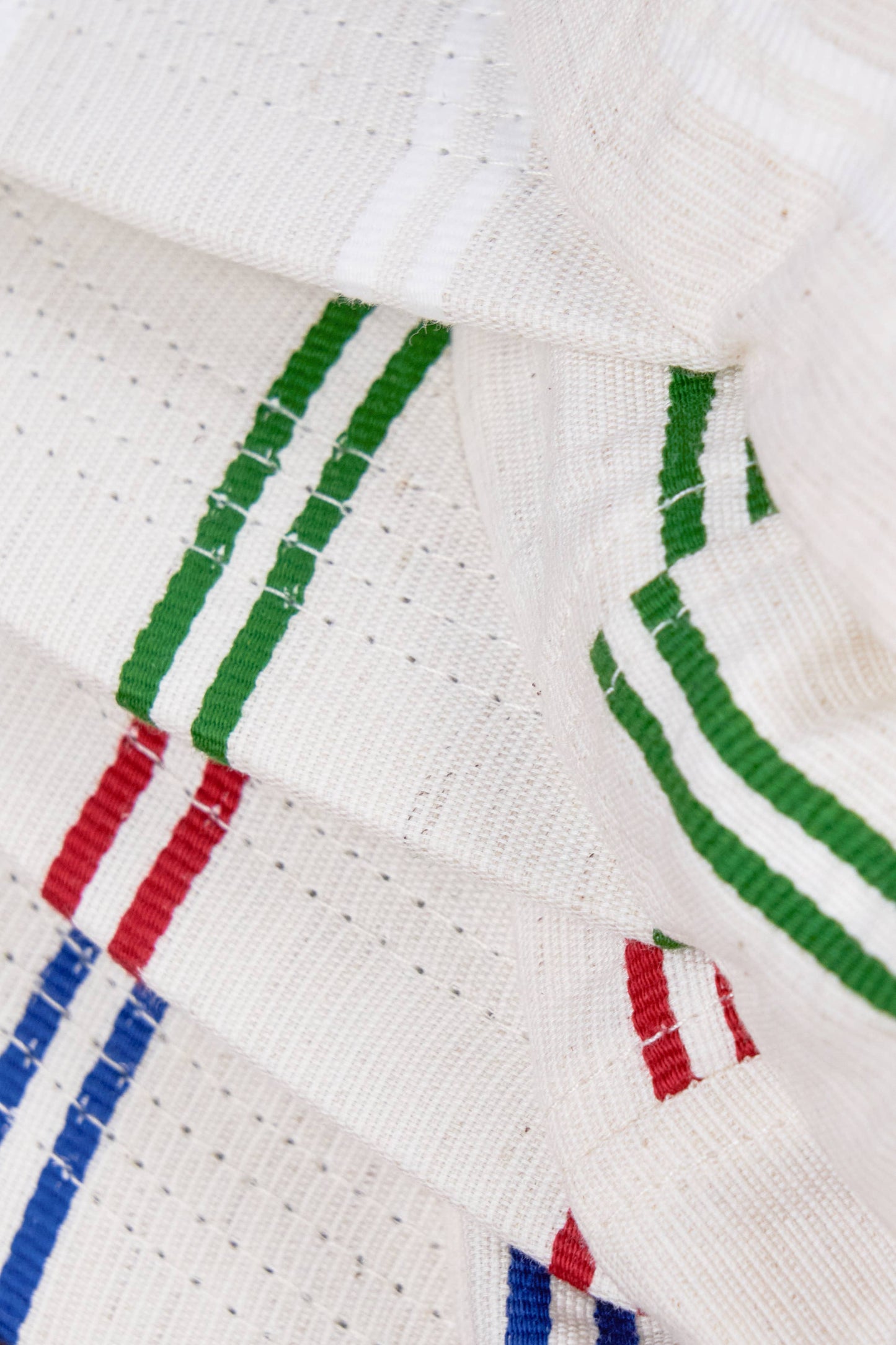 6 Panel NY Made "BALLPARK" Japanese Linen Stripe Cap - RED