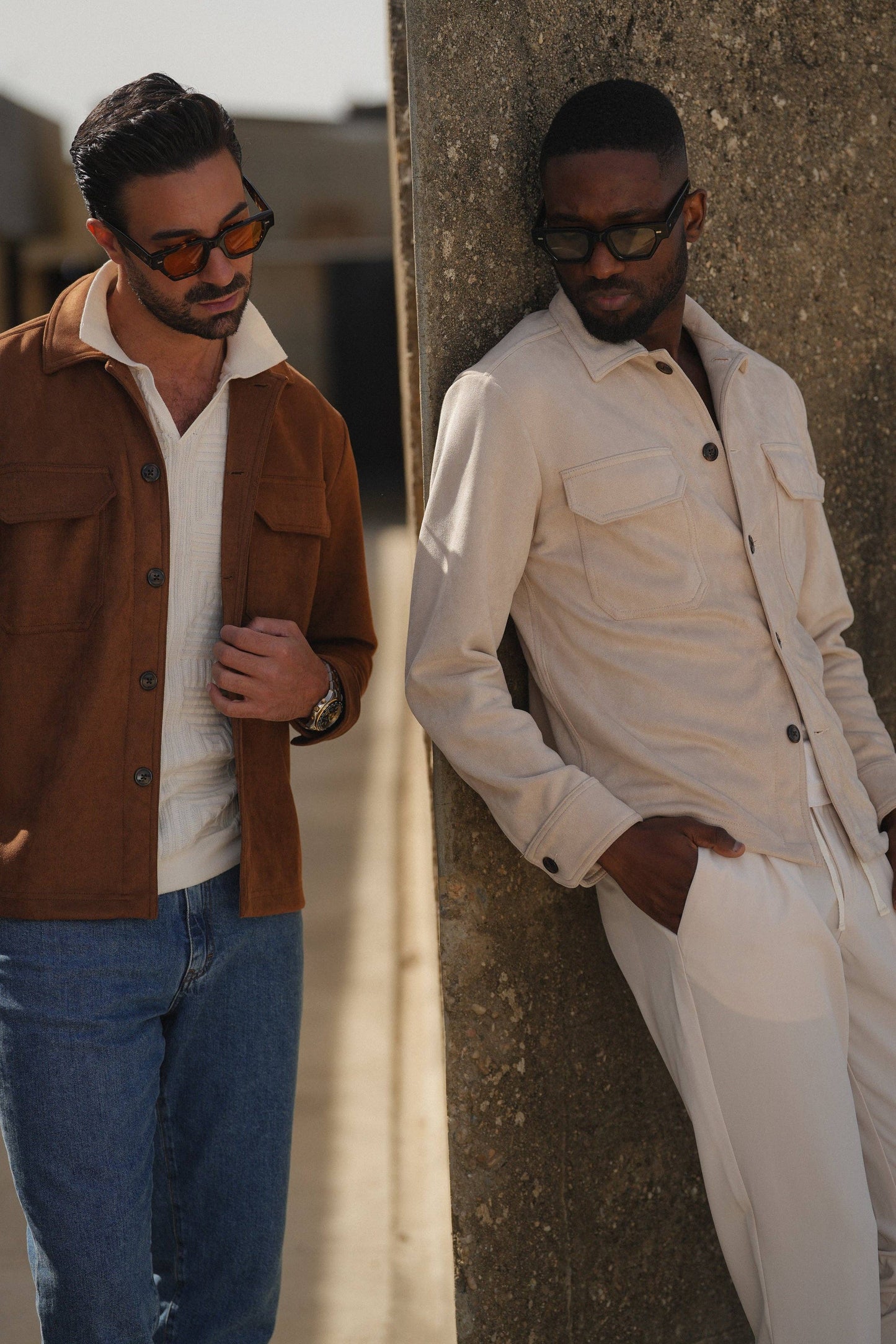 CAMEL SUEDE OUTERSHIRT