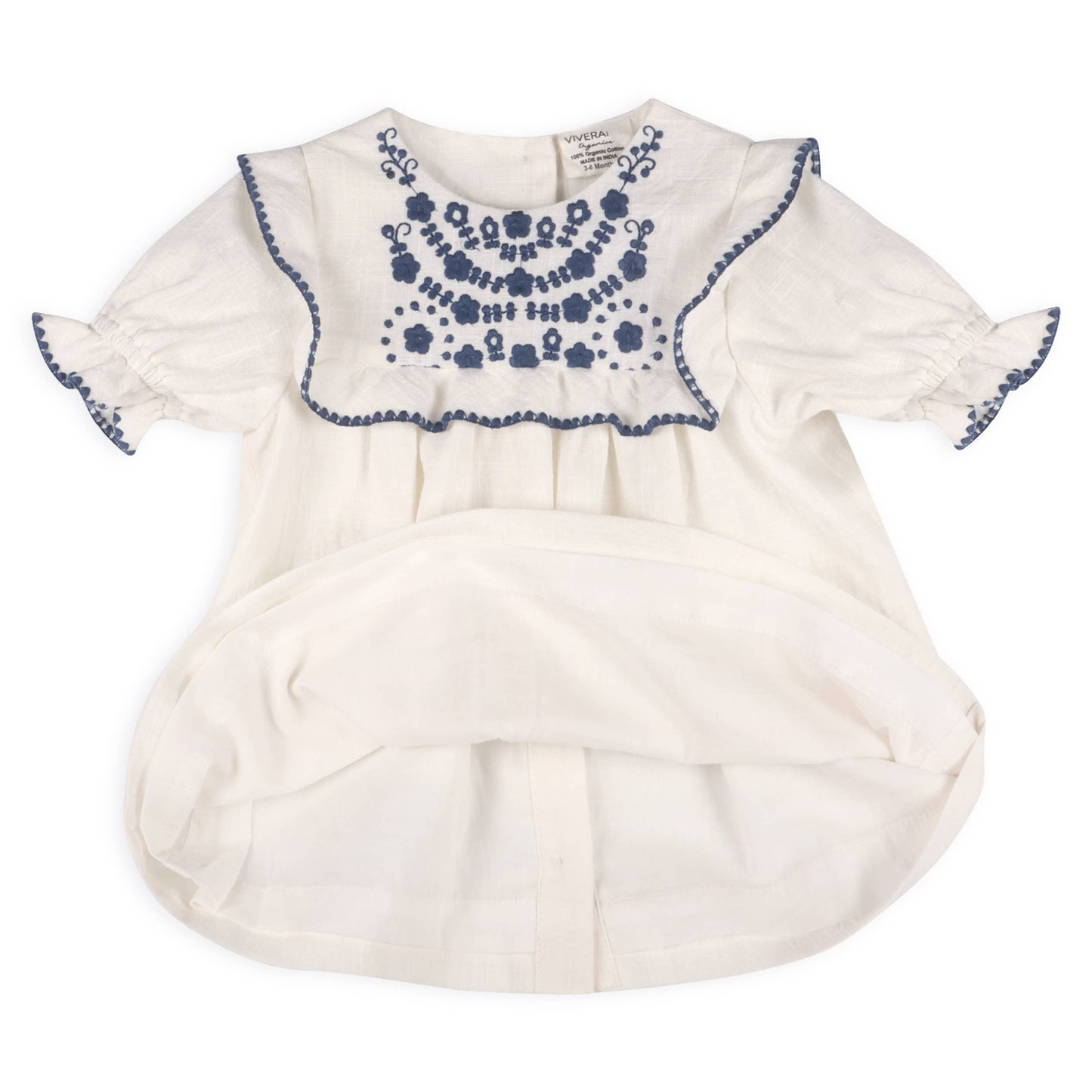Cadence Floral Embroidered Baby Dress + Bloomer (Organic)