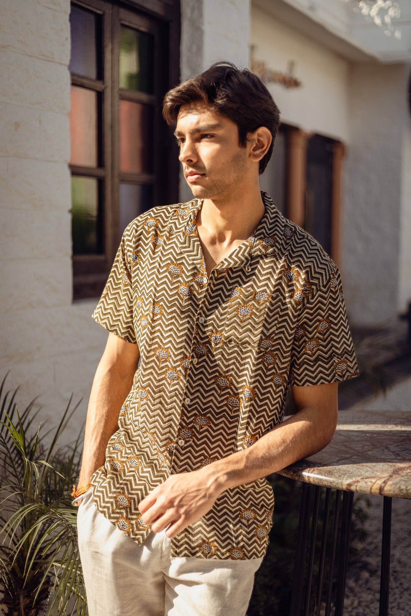 Saguaro Handblock Printed Cotton Shirt
