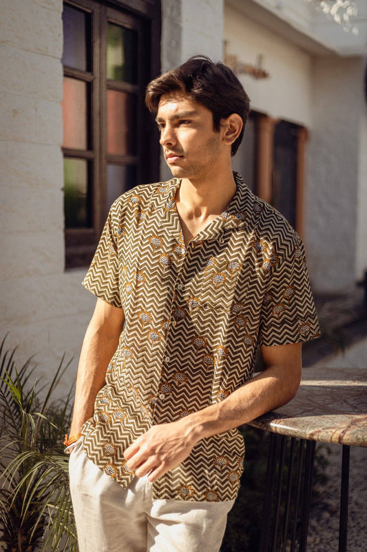 Saguaro Handblock Printed Cotton Shirt