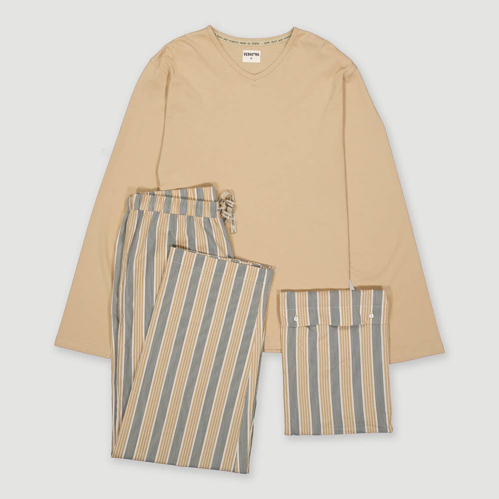 ORGANIC COTTON PAJAMA UVE STRIPES TIERRA FAIR TRADE