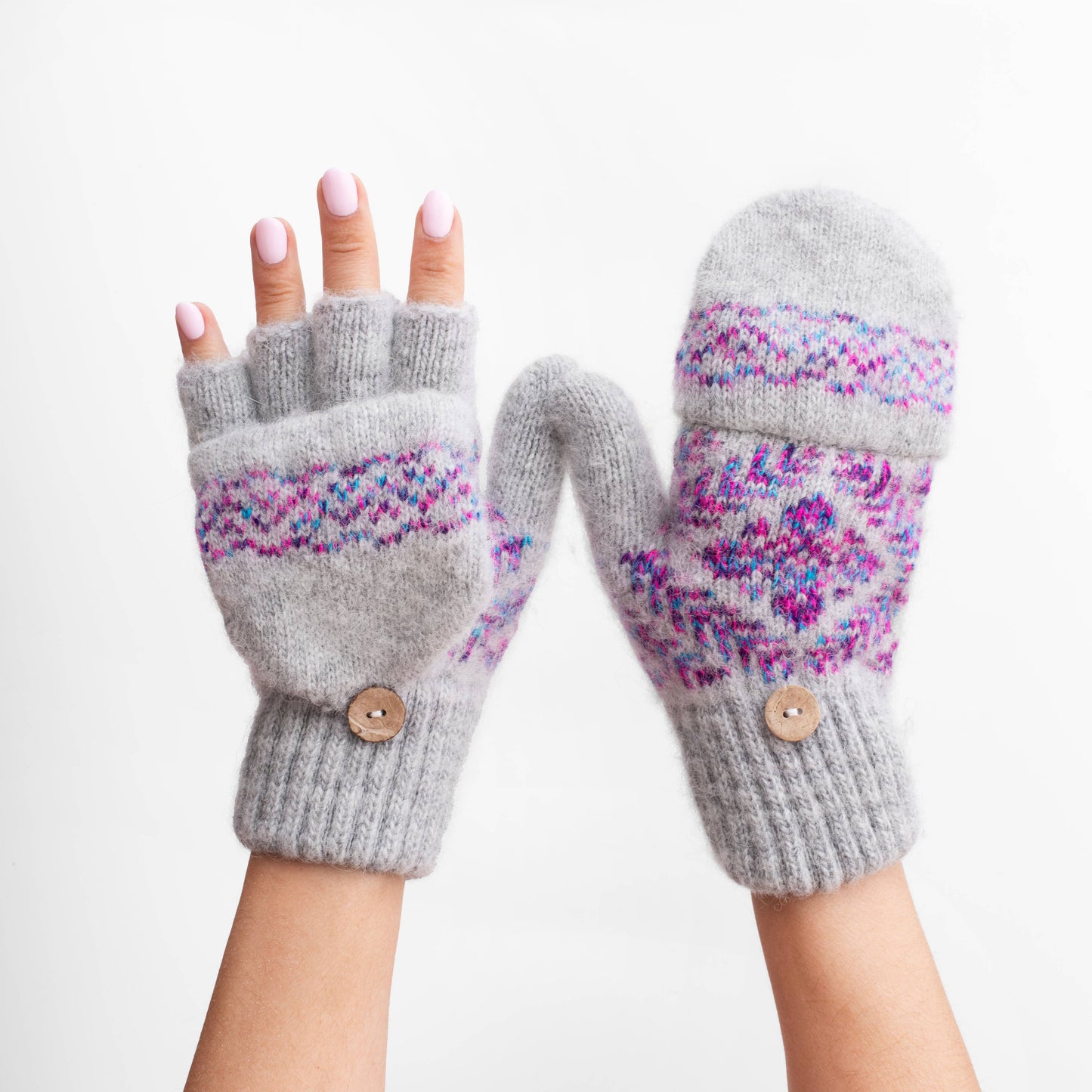 WK Cherry Blossom Merino Wool Mitten Gloves