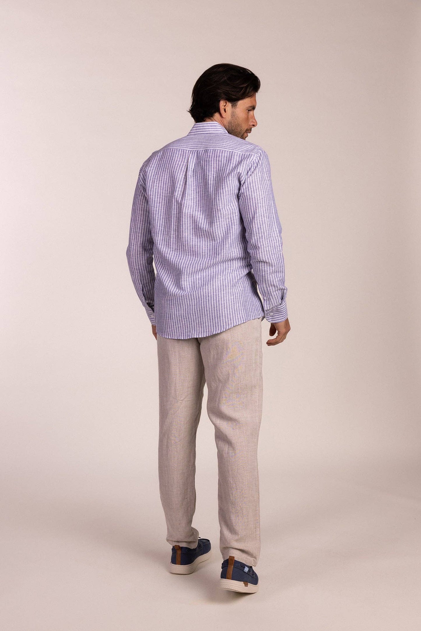 Navy-Striped Linen Shirt | Ubrique