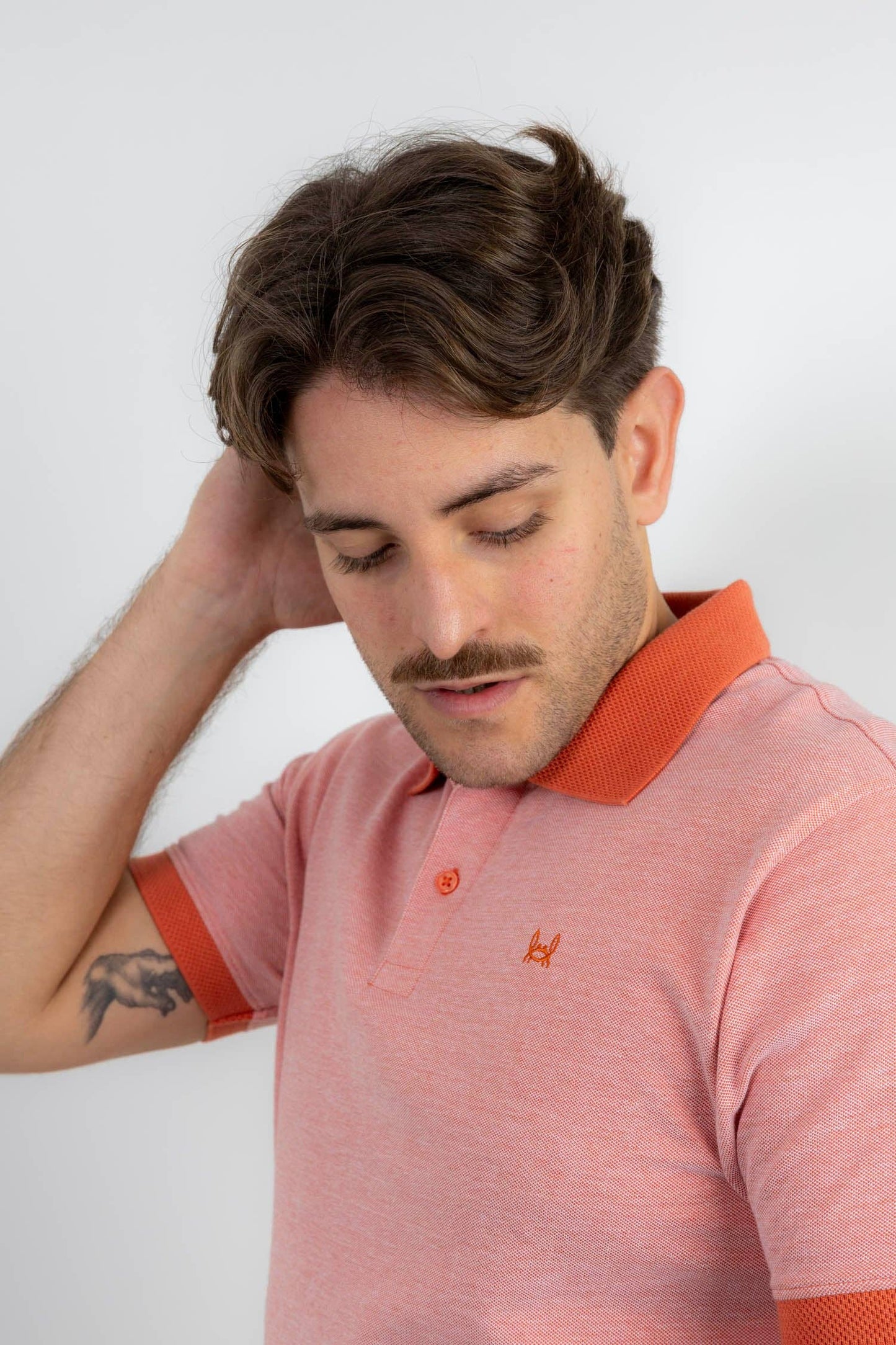 Orange Jacquard Structure Polo | Denis