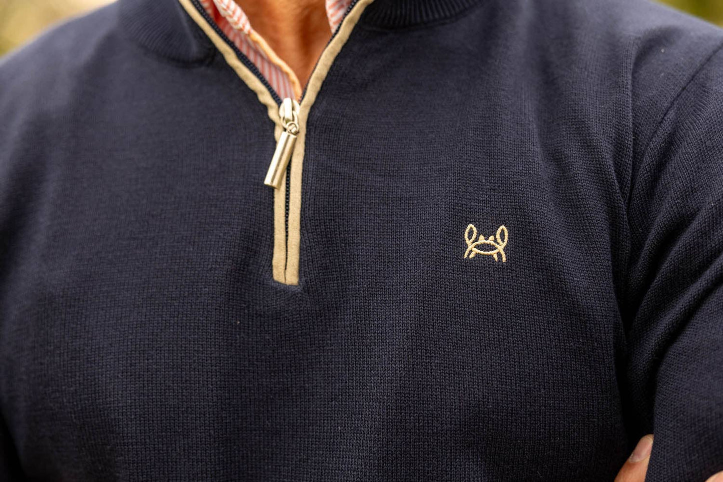 Navy half-zip sweater