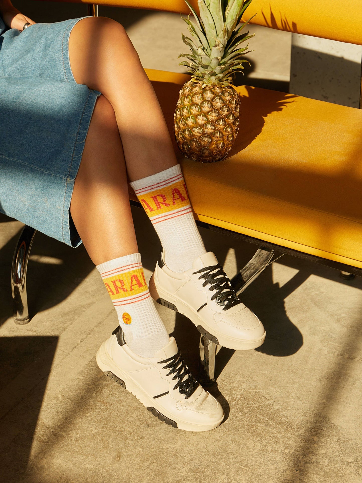 Paradise Socks - Organic Crew Socks with Embroidery