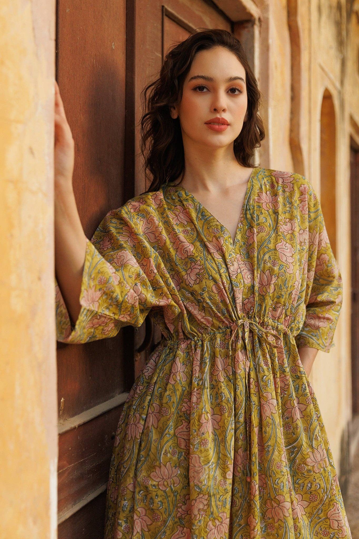Kamal Handblock Printed Cotton Kaftan Dress