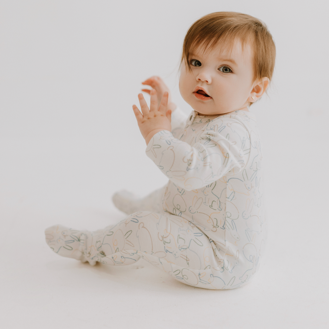 Easter baby footie | bunnies