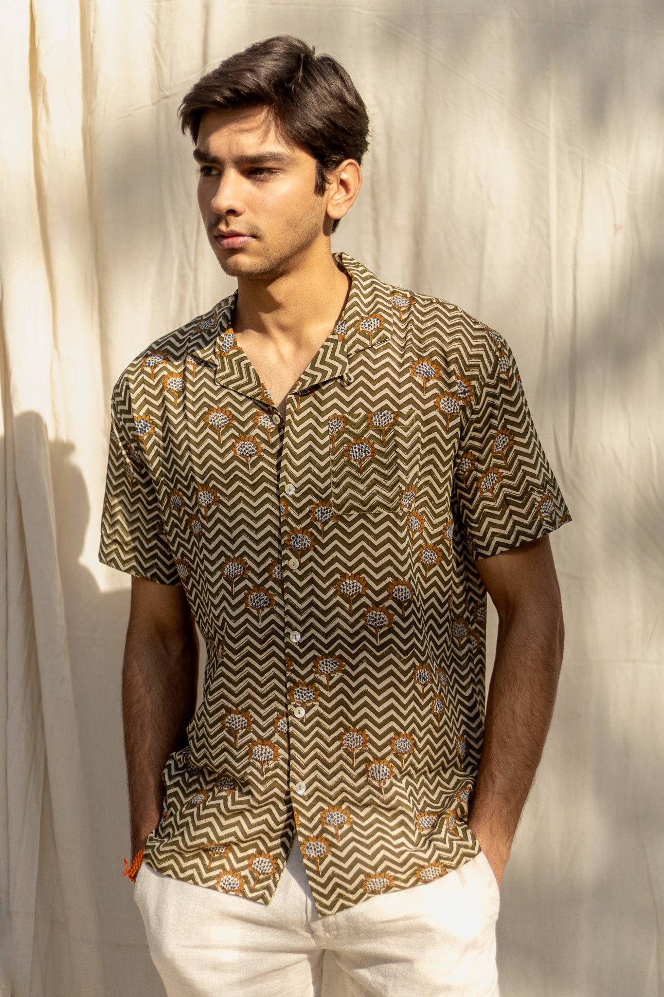 Saguaro Handblock Printed Cotton Shirt