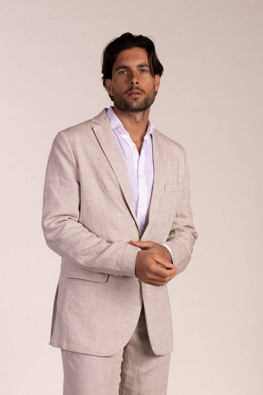 Beige Linen Blazer